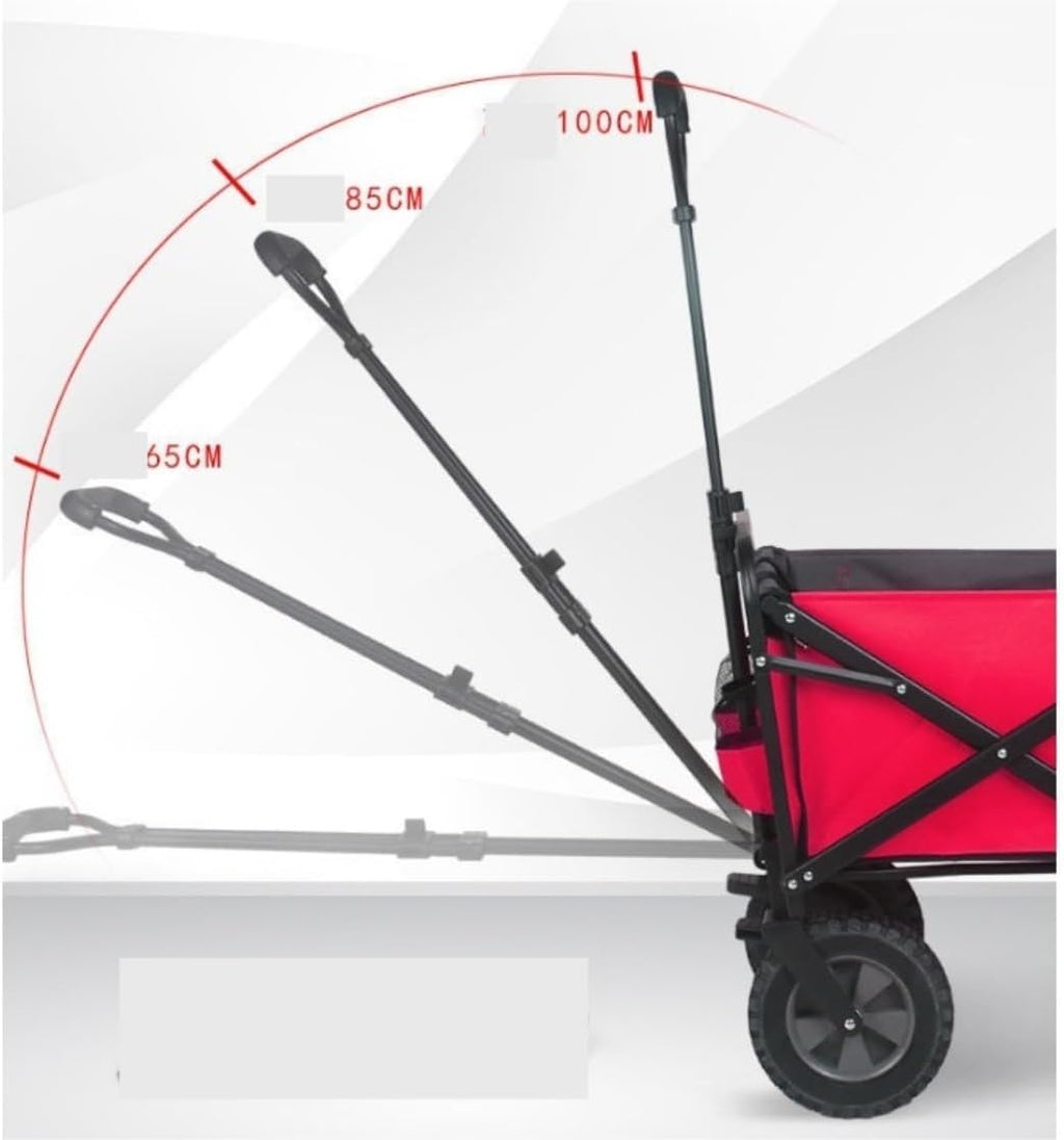 Folding Wagon Cart Beach Wagon Grocery Wagon Folding Utility Wagon Cart Collapsible Outdoor Wagon With Wheel Adjustable Handle For Camping Grocery Sports Shopping Garden Wagon Utility Wagon Grocery Ca