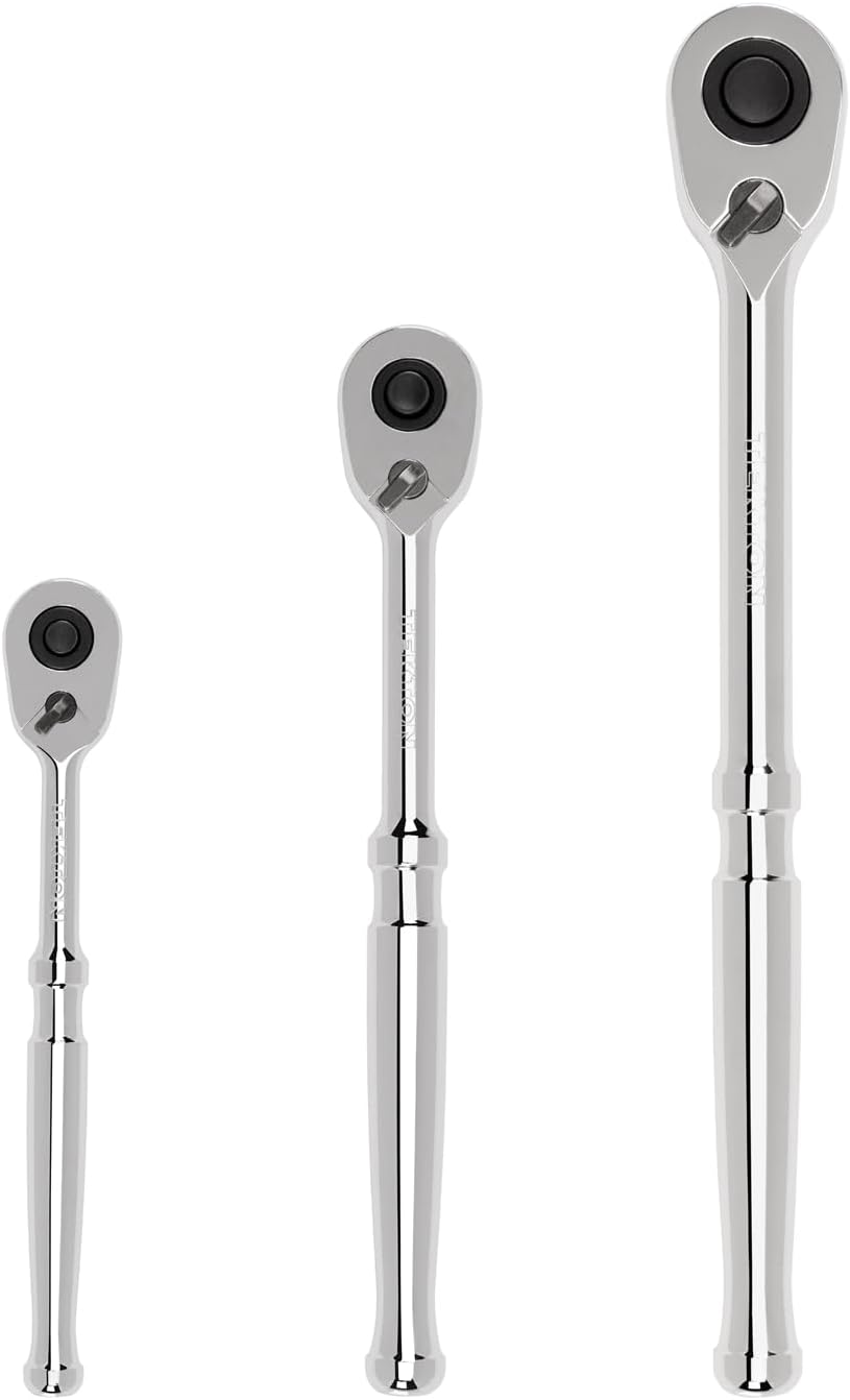 TEKTON 1/4, 3/8, 1/2 Inch Drive Quick-Release Ratchet Set (3-Piece) | SRH91100