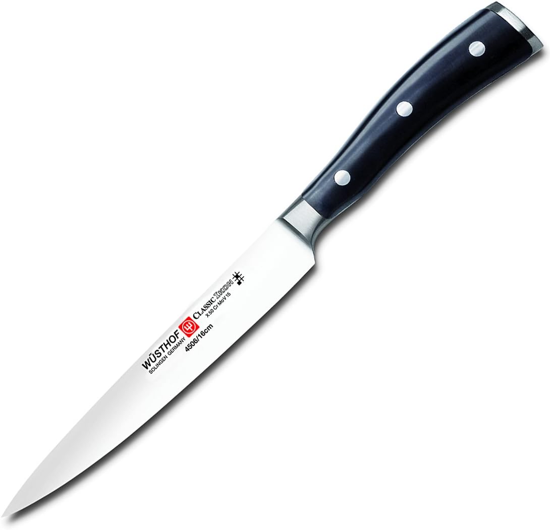 Wusthof Classic Ikon 6-inch Utility Knife Stainless & Black