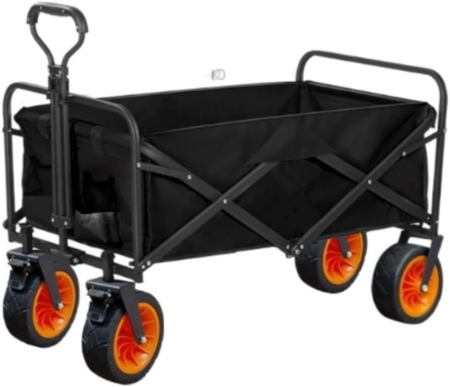 Trolley Cart Outdoor Utility Wagon 8' Wheel Portable Camping Cart Garden Shop Sport Beach Hand Trolley Bearing 150 Kg Camping Cart Garden Wagon