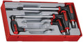 Teng Tools 7 Piece Metric T Handle Ball Point Hex Allen Key Set (2.5mm to 8mm) - TTHEX7, Silver