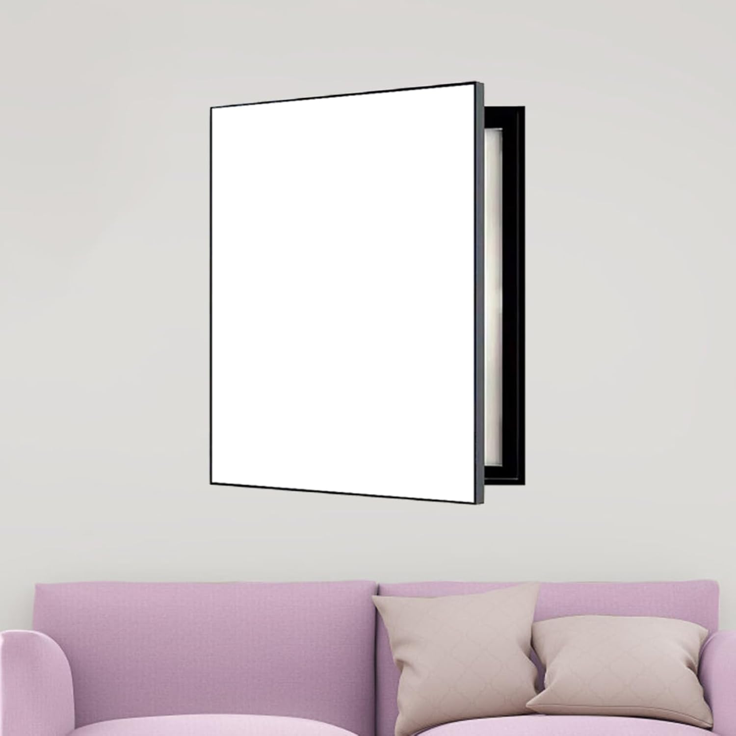 Electrical Panel Cover White Screen Electric Meter Box Decorative, Vertical Breaker Box Cover to Hide Fuse Box, Indoor Wall Mounted Circuit Breaker Panel Cover(WXL-60 x 70CM-23.6 x 27.6)
