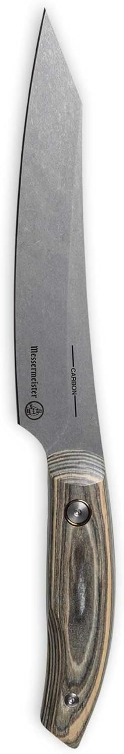 Messermeister Carbon 6' Utility Knife - Bohler K110 High Carbon Steel with a Ceramic Stonewash Finish - Resin-Stabilized Wood Handles - Handcrafted in Maniago, Italy