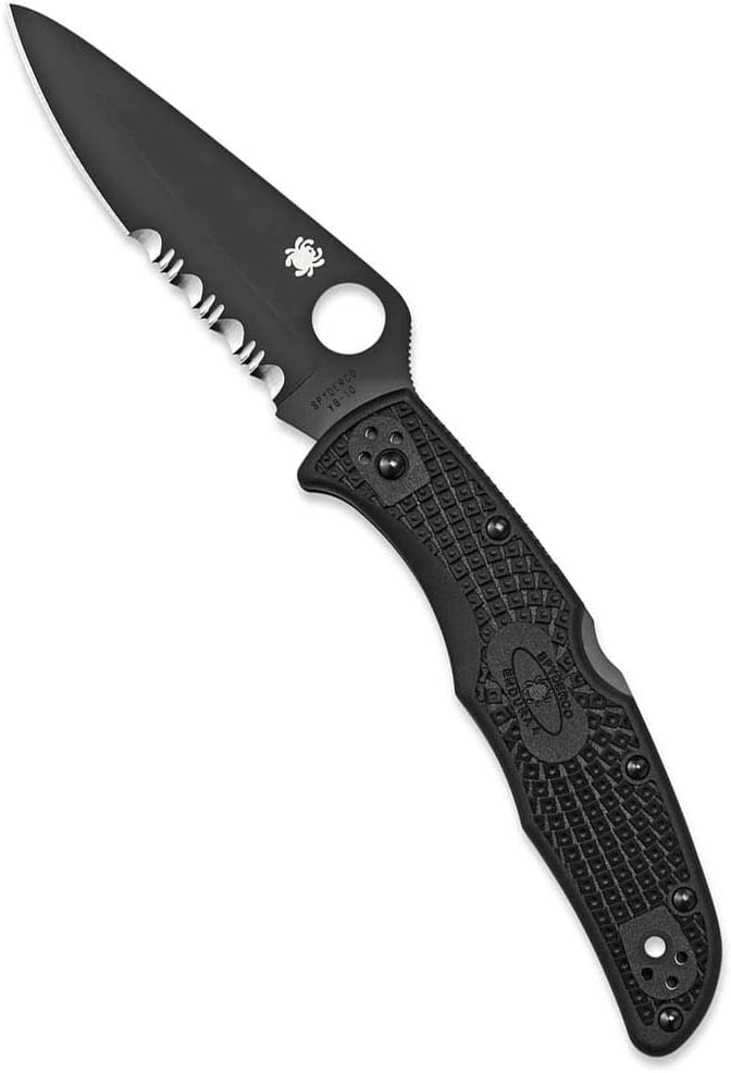 Spyderco Endura 4 Lightweight Folding Pocket Knife with 3.8' VG-10 Steel Blade and FRN Handle - EDC Knife for Men and Women, Perfect for Hunting, Tactical, Camping - CombinationEdge - C10PSBBK