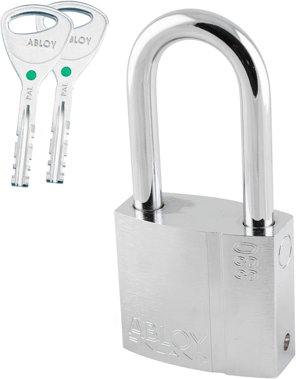 ENFORCER ABLOY 330-50 Padlock - 2' (50mm) Shackle Clearance, 8mm (5/16') Boron Steel Shackle, 2.24' Wide Brass Body - Disc Detainer Lock for Trucking, Rail, Containers - Bank-Safe Protection