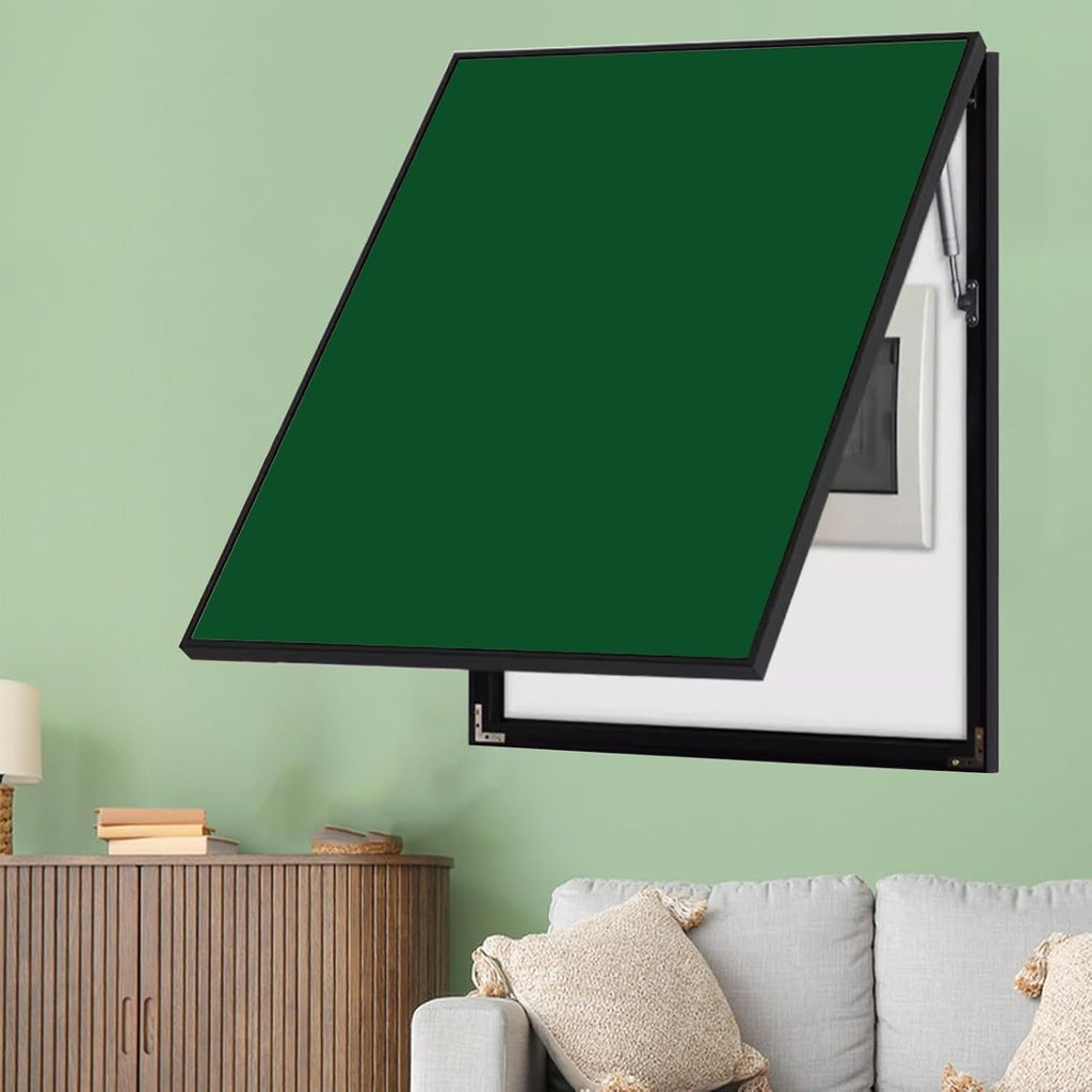 Vertical Meter Box Cover for Breaker Panel, 30x40cm / 12x16inch Electrical Panel Cover for Wall Decoration, Indoor Fuse Box Plate for Replacement(Dark Green,40x50cm(15.8x19.7))