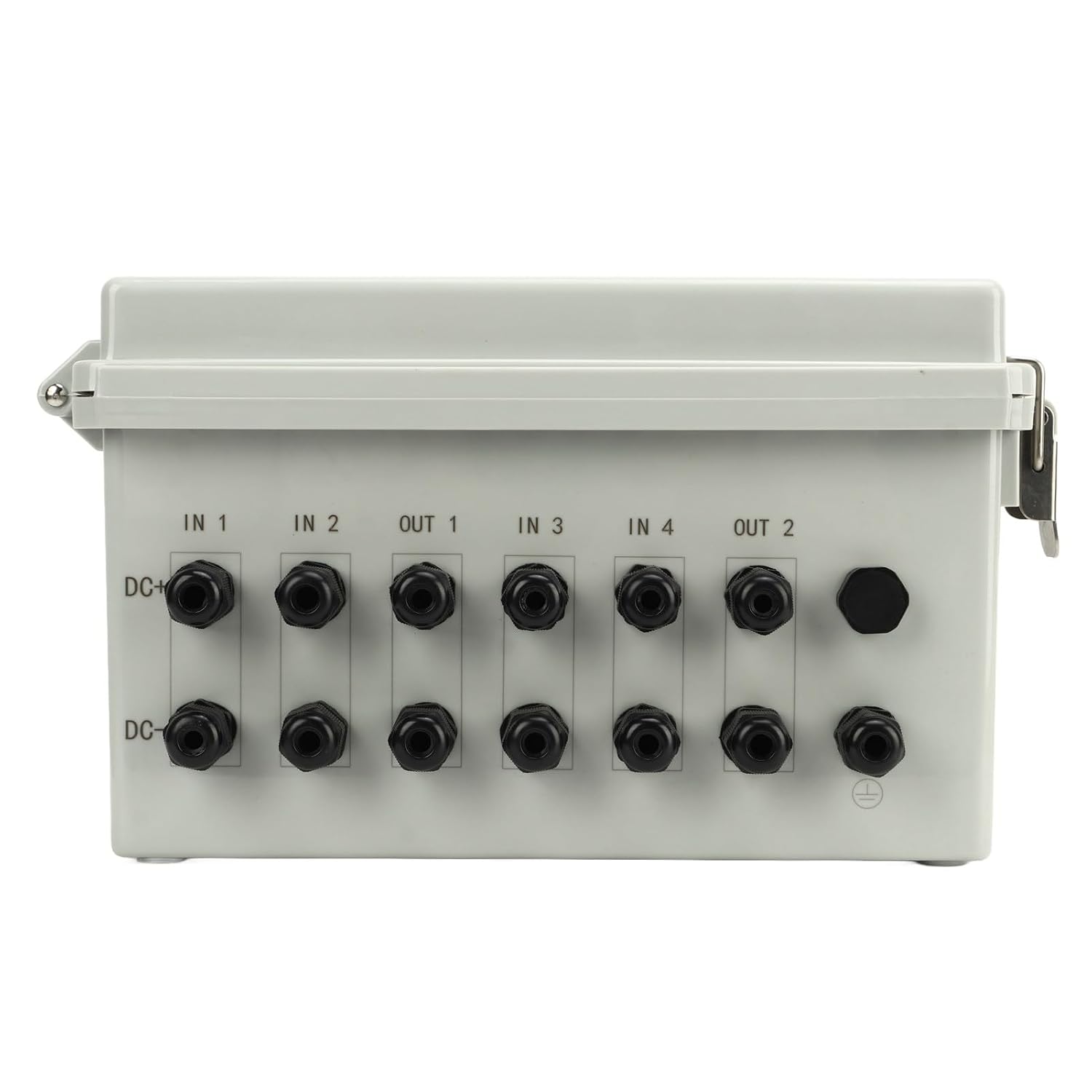 Solar PV Combiner Box, 4-String to 2-Output, DC 1000V, IP65 Waterproof, Wall Mounted System with DC Isolation Switch, for Solar Panel Installation