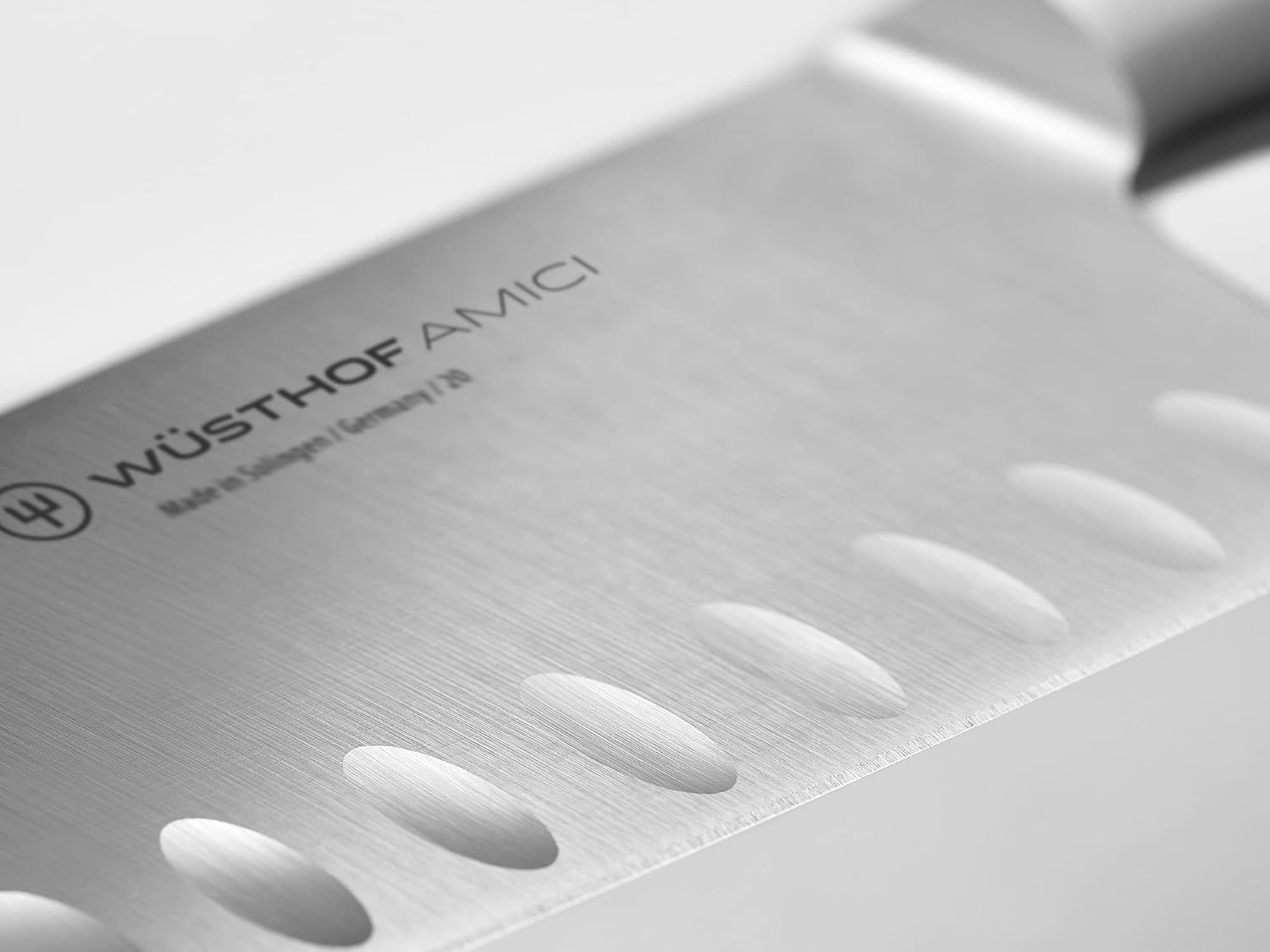 Wüsthof AMICI 7' Hollow Edge Santoku Knife, Tan