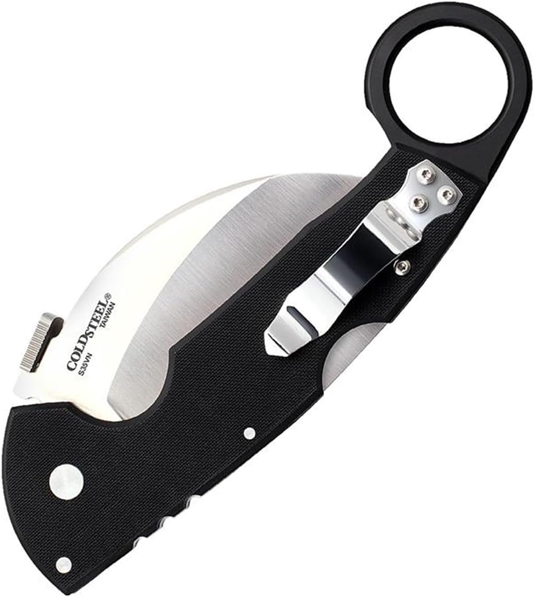 Cold Steel Tiger Claw 3' S35VN Razor-Sharp Blade 6' Easy-to-Grip G-10 Handle EDC Tactical Folding Knife with Tri-Ad Locking Mechanism