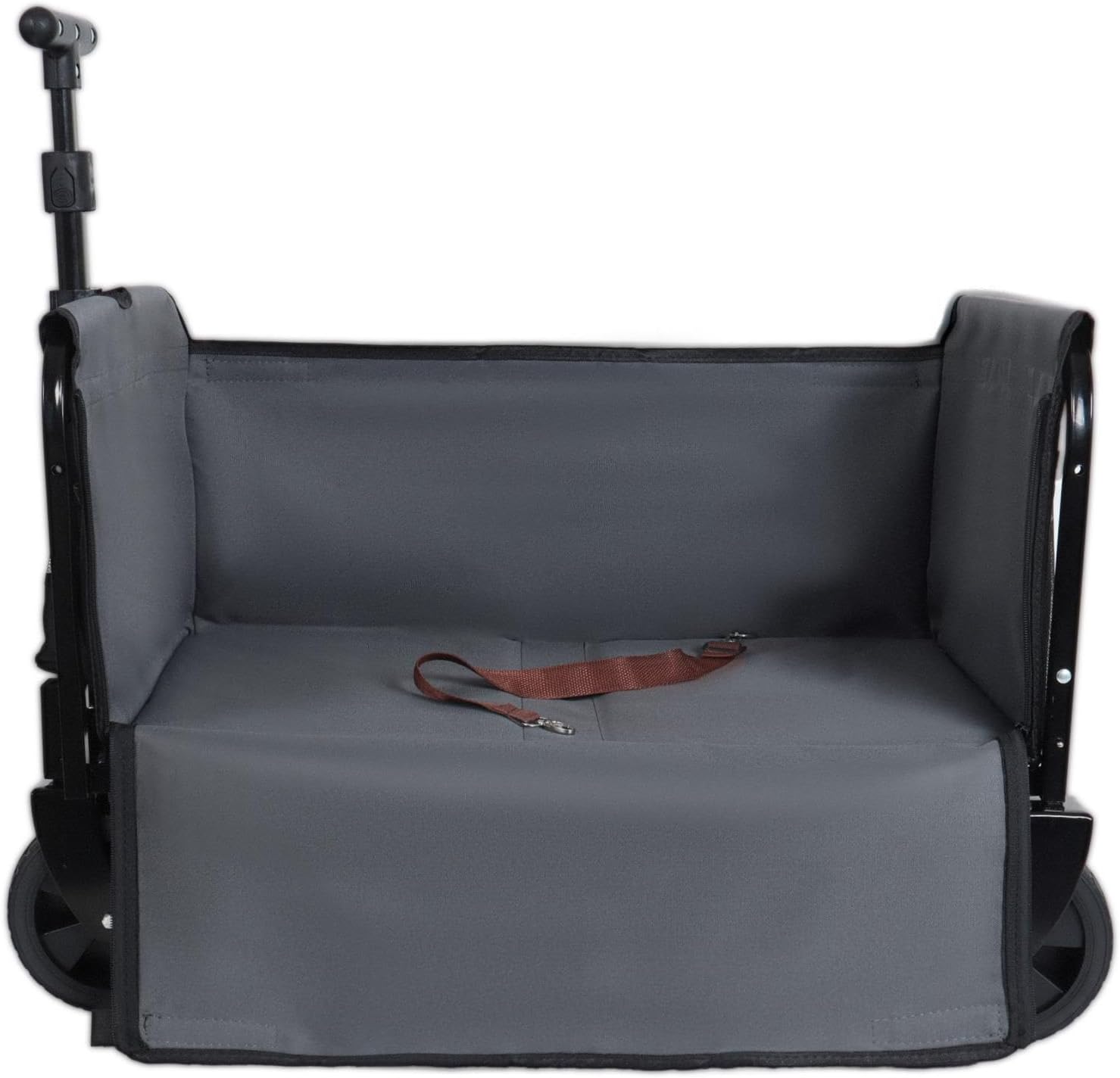 Wagonpro Folding Utility Wagon with Convertible Bench Seat, Collapsible All-Terrain Cart with 360° Swivel Wheels, Portable Outdoor Wagon for Camping, Beach, Sports Events, Black