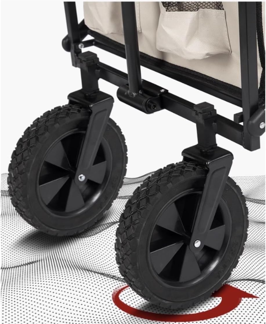 Folding Wagon Cart Beach Wagon Grocery Wagon Folding Utility Wagon Cart Outdoor Wagon With Wheels Adjustable Push-Pull Handle For Camping Grocery Sports Shopping Grocery Cart Garden Wagon Utility Wago