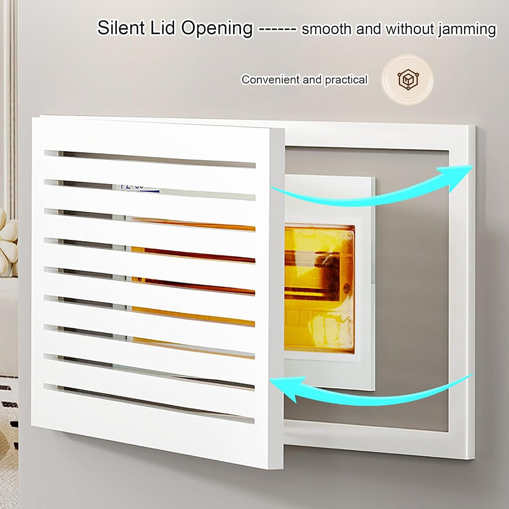 Breaker Box Cover Decorative, Hide Meter Electrical Panel Cover with Heat Dissipation Holes, Flip-Top Design, Wall Mounted Easy to Install(Brown 1,70 * 50cm/27.5 * 19.7in)