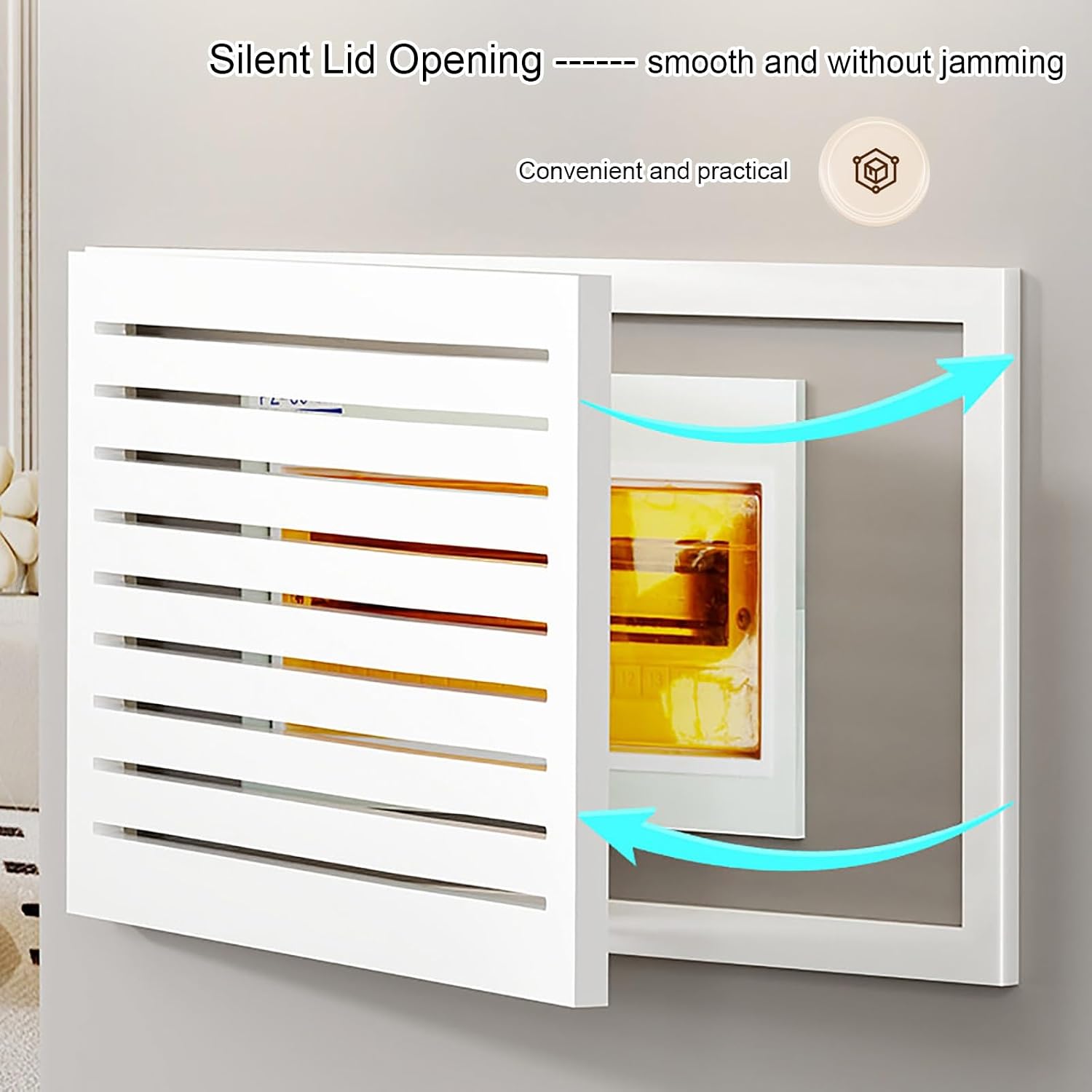 Breaker Box Cover Decorative, Hide Meter Electrical Panel Cover with Heat Dissipation Holes, Flip-Top Design, Wall Mounted Easy to Install(Brown 1,70 * 50cm/27.5 * 19.7in)