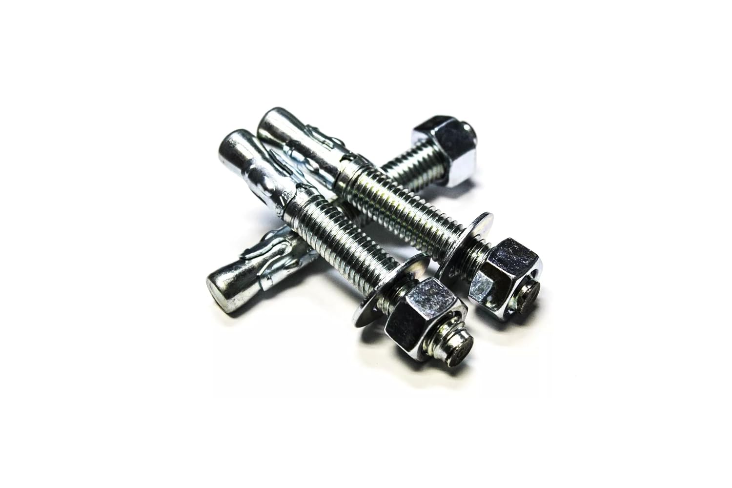 25 Pcs 5/8'X4-1/2' Wedge Anchors ZincFasteners Kit Hardware Bolts Set