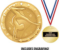 Crown Awards Gymnastics Medal, 2' Shiny Gold Girls Gymnastics Medals for Kids with Free Custom Engraving
