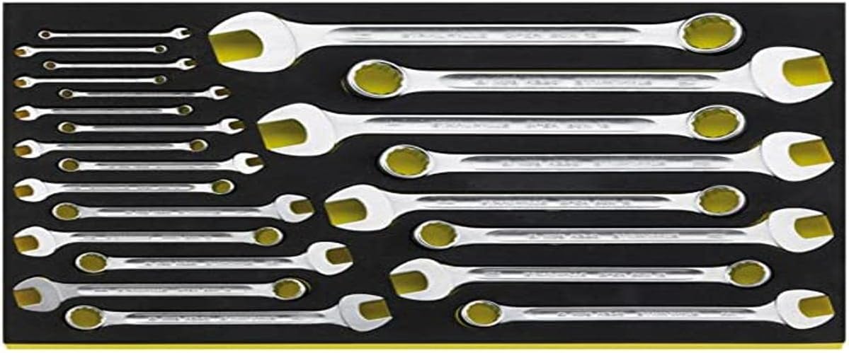 Stahlwille 96830885 Combination Wrench Set - 23 Pieces with TCS Inlays for Tool Control, Sizes 3/16' to 1-1/8', Perfect for Tight Spaces, Made in Germany