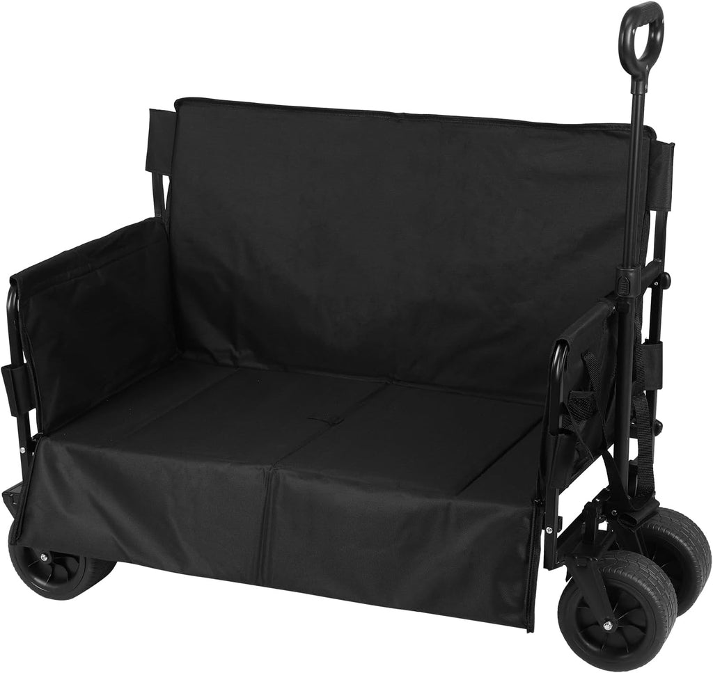 Generic Heavy Duty Wagon Cart Foldable with Big Wheels Heavy Duty Collapsible Utility Wagon for Groceries Garden Sport