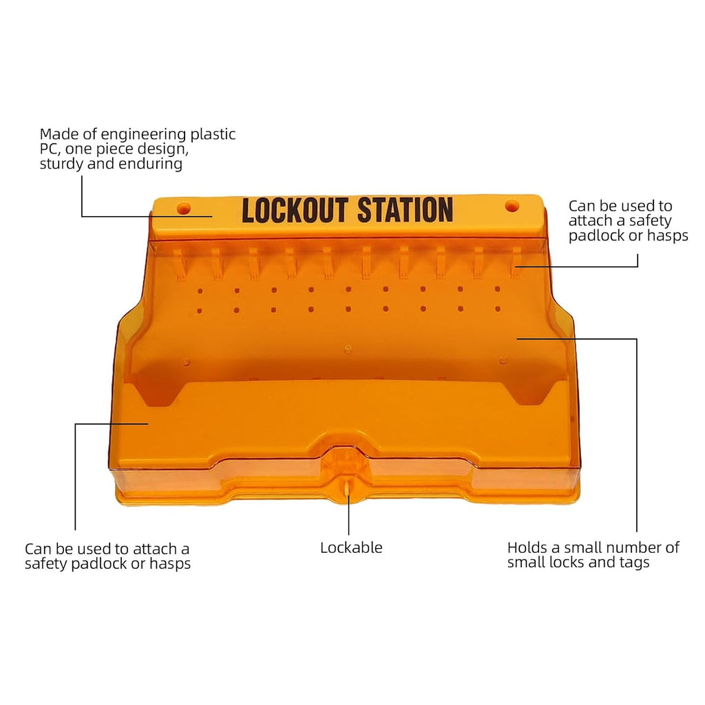 Lockout Tagout Station Loto Kit Board, Lock Out Tag Out Loto with 8 Safety Padlocks, 3 Hasps, 20 Tags, Circuit Breaker Lockouts for Electrical Plug Ball Valve Cable