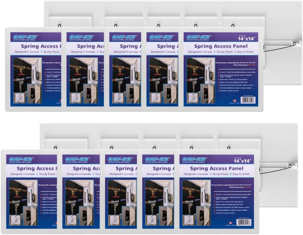 EASY-EXS Access Panels Spring-Fit 14'x14' (External 16'x16') Square (SAP1414) for Drywall, celing, Electrical, Plumbing Hole Covers (10pcs Pack)