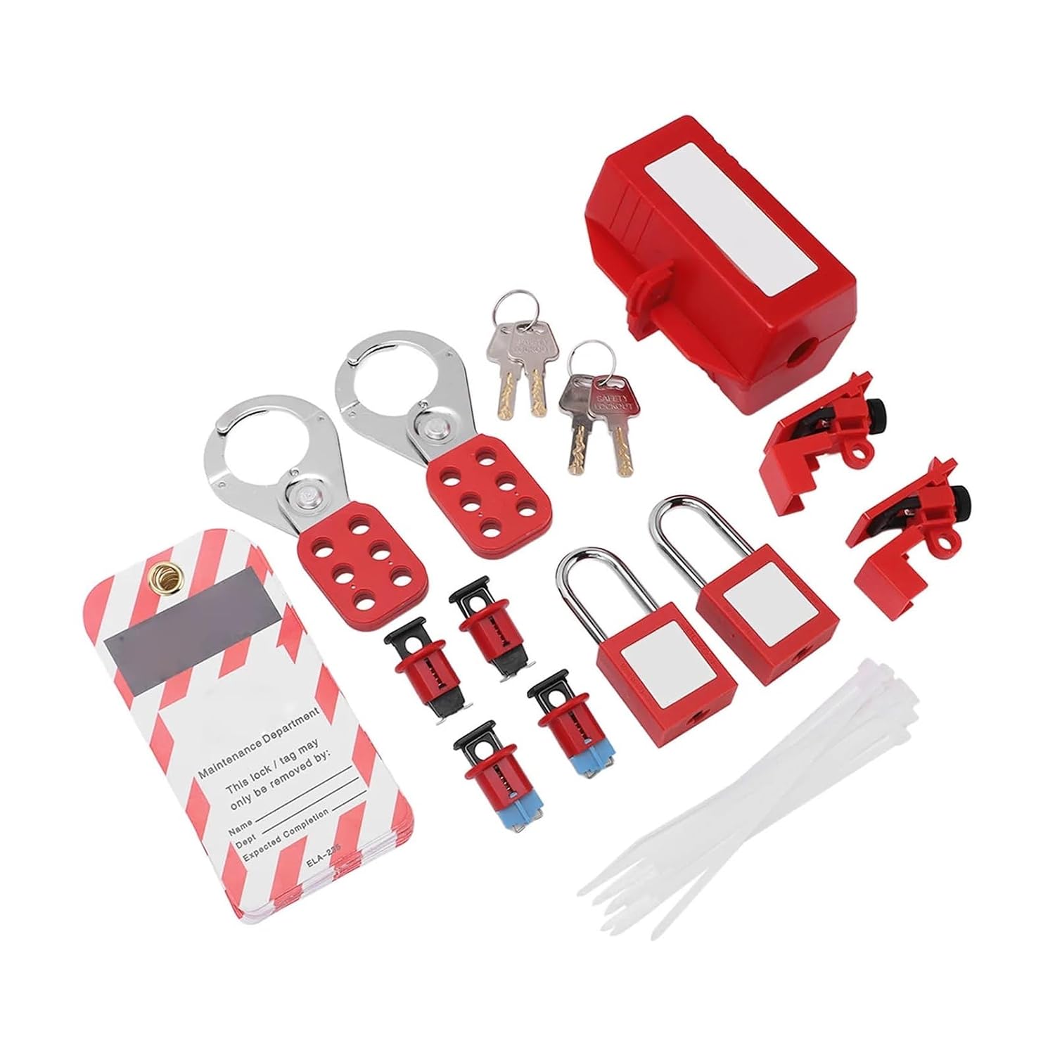 Applicable to Electrical Circuit Breaker Lockout Tagout Kit Safty Padlock Loto Tags Hasps Set for Industrial Lock Out Station