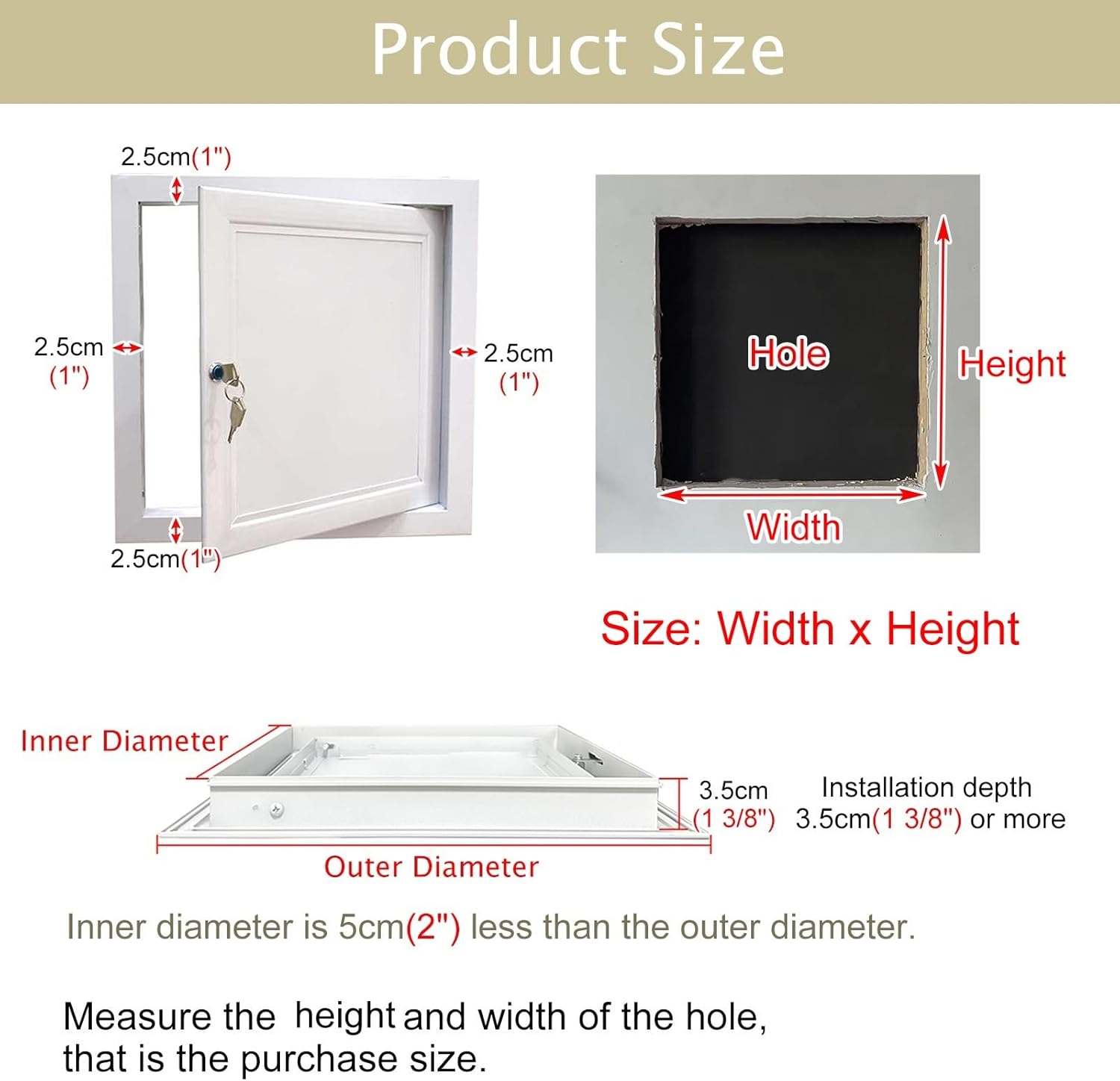 8x10 12x18 14x18 16x20 24x30 Access Door, Metal Access Panel for Plumbing/Cable, Wall/Ceiling Access Panel, Electrical Inspection Hatch(35x90cm/14x39in)