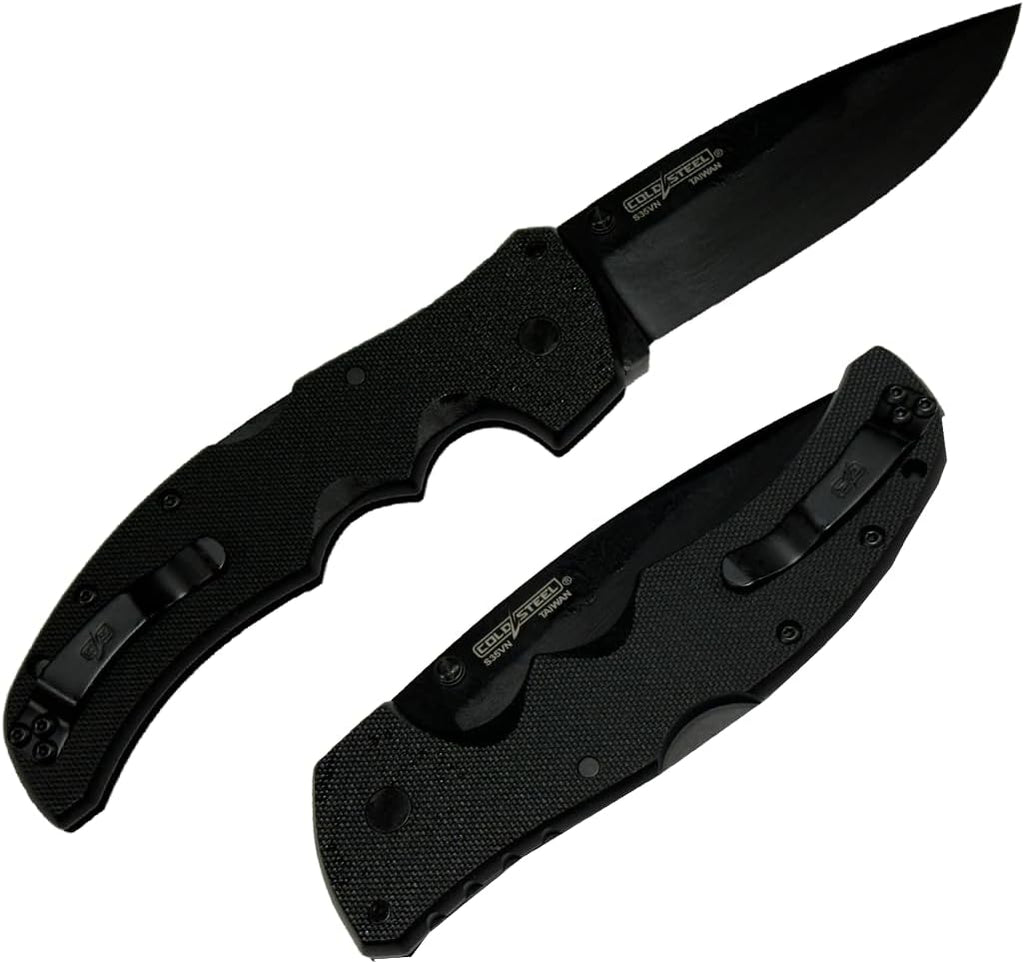 COLD STEEL Recon 1 4' S35VN Razor-Sharp Blade 5.375' G-10 Handle Tactical Folding Knife w/Tri-Ad Lock, Ambidextrous Pocket/Belt Clip