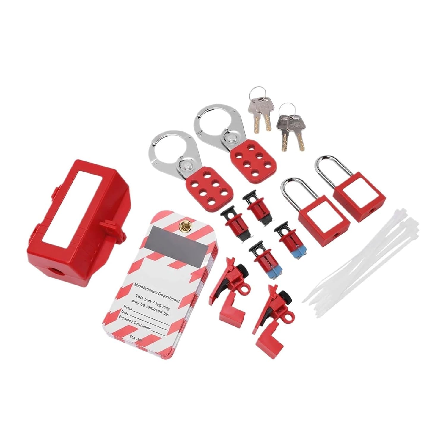 Electrical Circuit Breaker Lockout Tagout Kit Safty Padlock Loto Tags Hasps Set for Industrial Lock Out Station