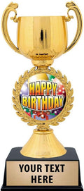 Crown Awards Personalized Birthday Trophy, 7.25' Gold Cup Happy Birthday Trophies with Free Custom Engraving