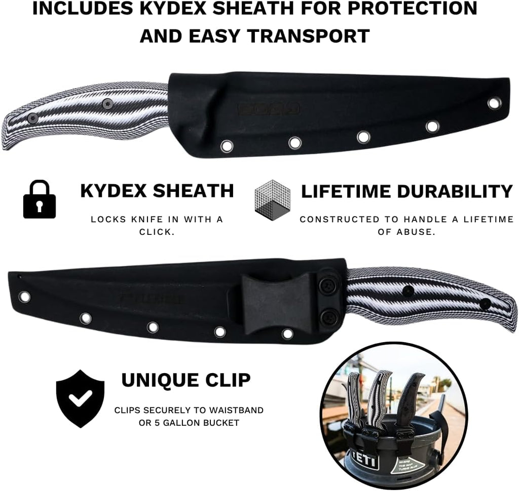 SORD Fillet Knife - 5-9' Filet Knives For Fish - Razor Sharp Boning Knife - Saltwater and Freshwater Fishing - Includes Kydex Sheath - Full Tang Blades | G10 Non Slip Grip | Corrosion Resistant