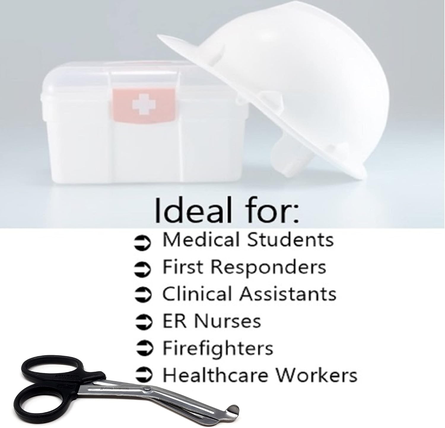 Set of 250 Trauma Shears Medical Supplies 7.25' for Paramedics Made of Stainless Steel Nurse Bandage Scissors Comes with Deep Serrations for Cutting Gauze, Tape, Clothing, Bandages, Straps - BLACK