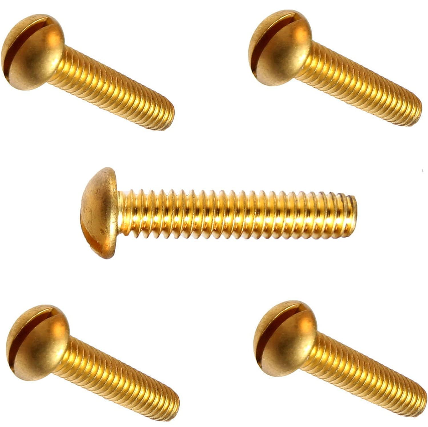1/4-20 x 5/8' Round Head Machine Screws Kit Hardware Solid Brass Slotted Drive Pack of 500 Fastener Set LS21018F
