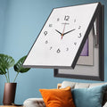 Clock Electrical Panel Cover Vertical, White Crystal Panel Breaker Box Lid Cover for Living Room/Offices, Indoor Fuse Box Cover Decorative Wall(B,40x50cm(15 3/4x19 3/4in))