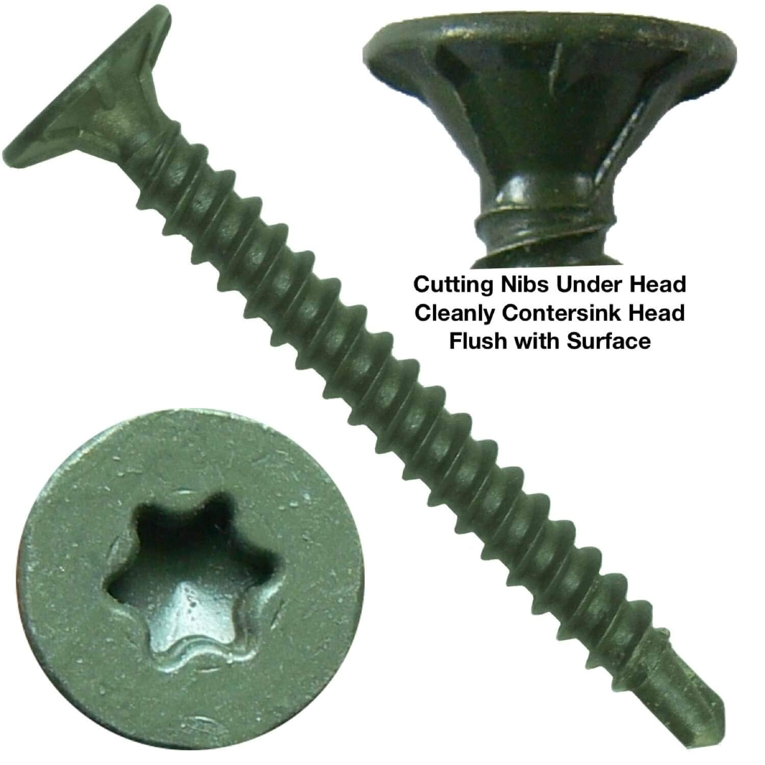 Jake Sales #10x1-5/8 Cement Board Star Head Screws Drill Point for Fastening Cement Backer Board/Cement Board/Tile Board • T-25 (Full Box 4000 Screw Count)