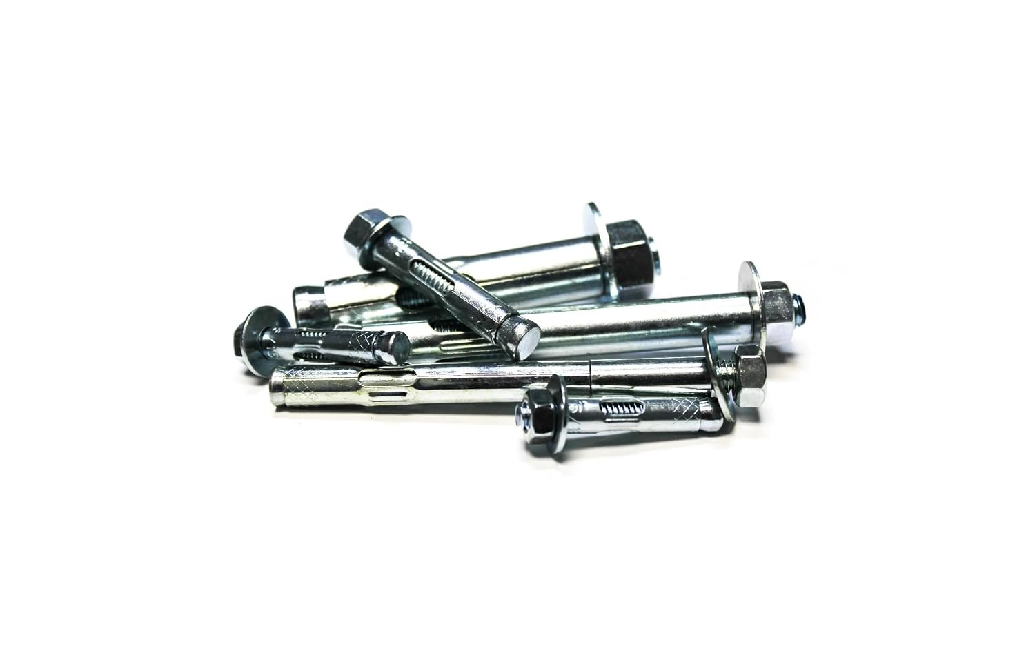 100 Pcs 5/16'X2-1/2' Hex Nut Sleeve Anchors ZincFasteners Kit Hardware Bolts Set