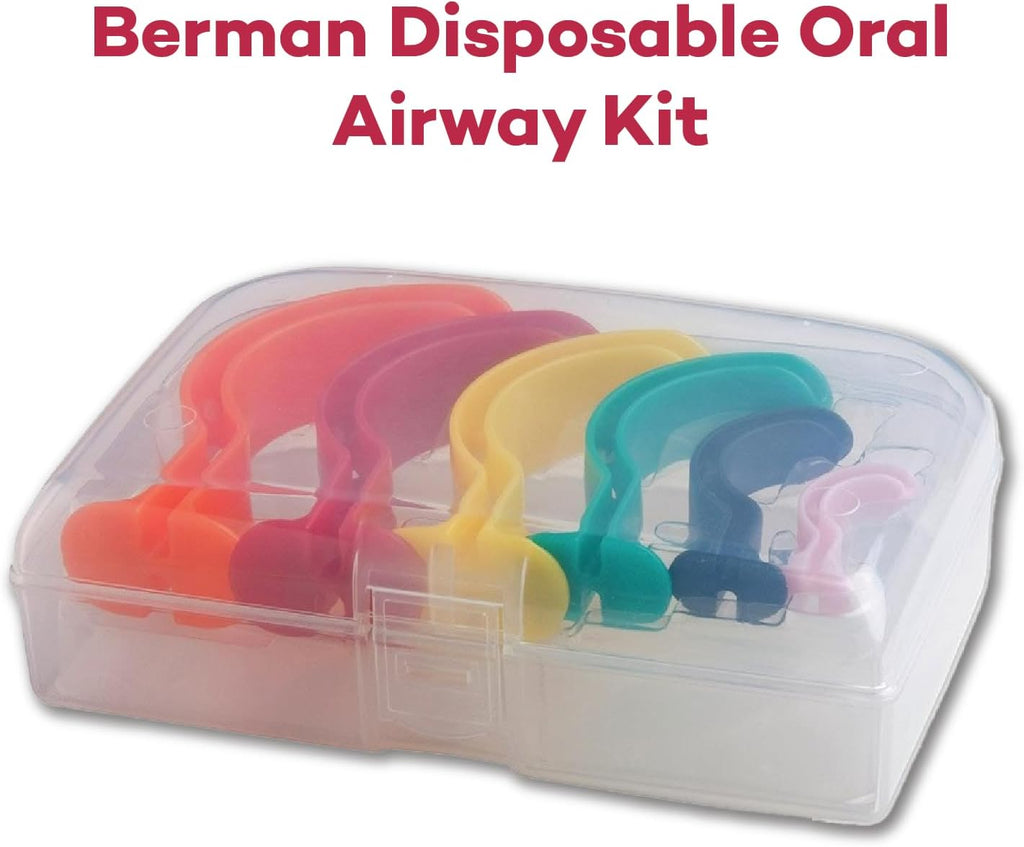 Dealmed Berman Airway Kit – Disposable Oral Airway Kit, 6 Pieces, Ideal for EMT Supplies Kit, First Aid Kit, Medical Supplies Kit (Case of 40)