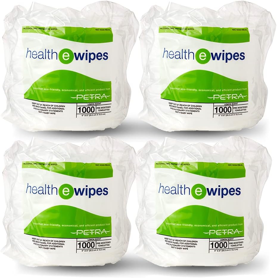 Gym Equipment Wipes – Antiseptic Gym Cleaning Wipes, 4000 Count (4 Rolls), Alcohol Free Bulk Sanitizing Fitness Wipes for Equipment, Gyms, Studios & Facilities | HealthEwipes