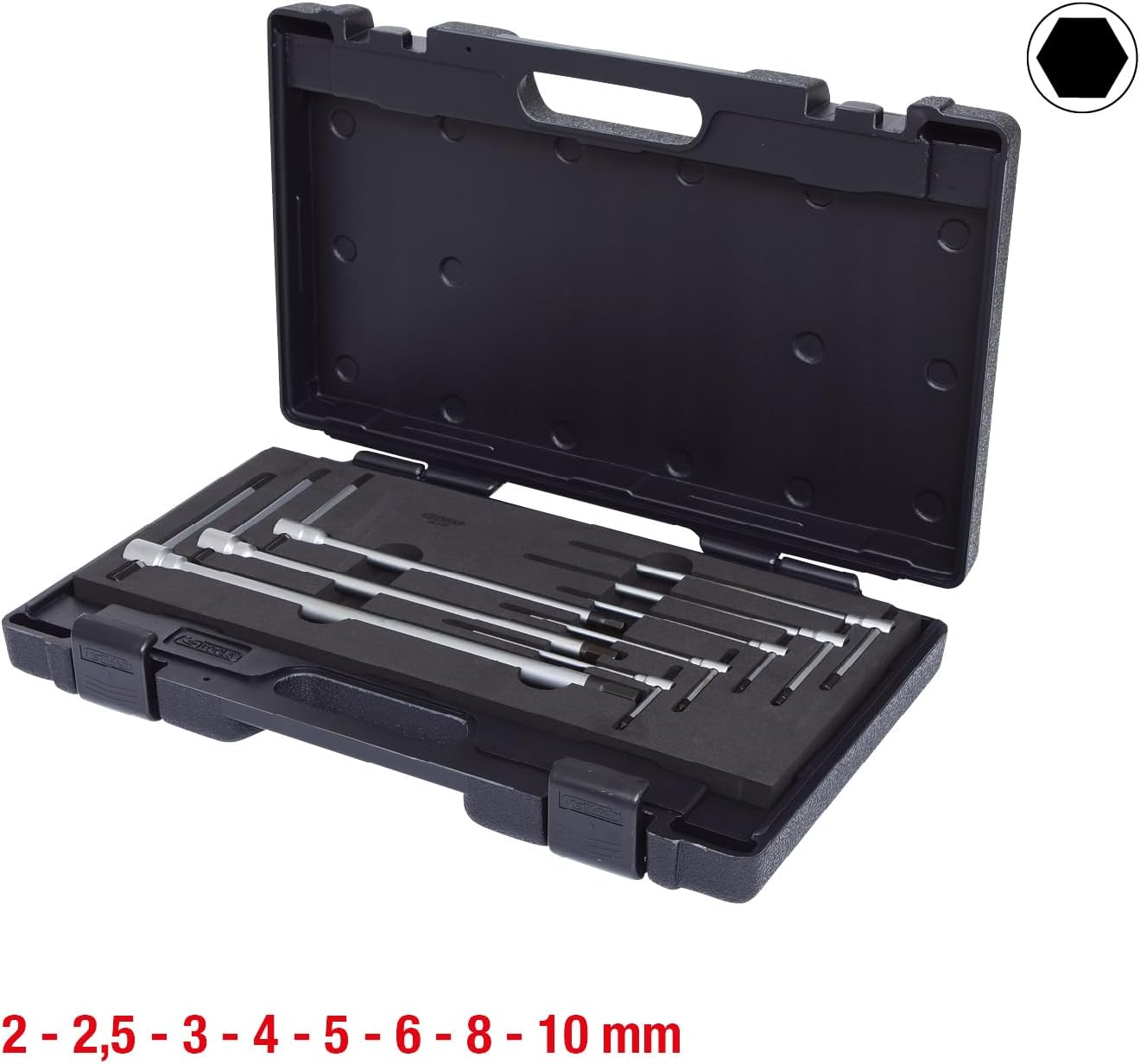 KS TOOLS 158.5100 3 Way T-Handle hex Wrench Set,8 pcs, one Size, Clear