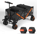 WISELD GT3 Electric Wagon Cart with Seats*2 Battery*2, Dymanic Load 551LBS/Static 771LBS, All Terrain Wagon, 2 Modes, Reverse Function, Precision Steering, for Shopping, Sports, Garden, Camping