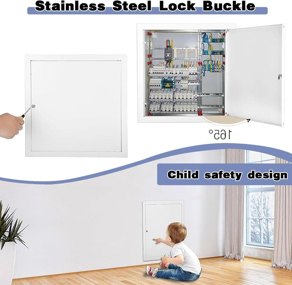 Access Cover Panel, Thicken 1mm Aluminum Alloy Access Doors for Drywall and Ceiling with Screwdriver Latch, Wall Hole Cover Decorative Hidden, White(22x32in(550x800mm))
