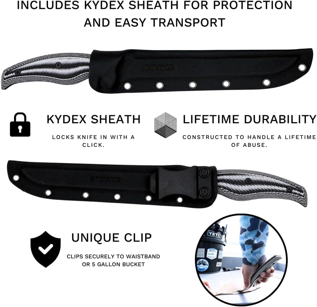 SORD Fillet Knife - 5-9' Filet Knives For Fish - Razor Sharp Boning Knife - Saltwater and Freshwater Fishing - Includes Kydex Sheath - Full Tang Blades | G10 Non Slip Grip | Corrosion Resistant