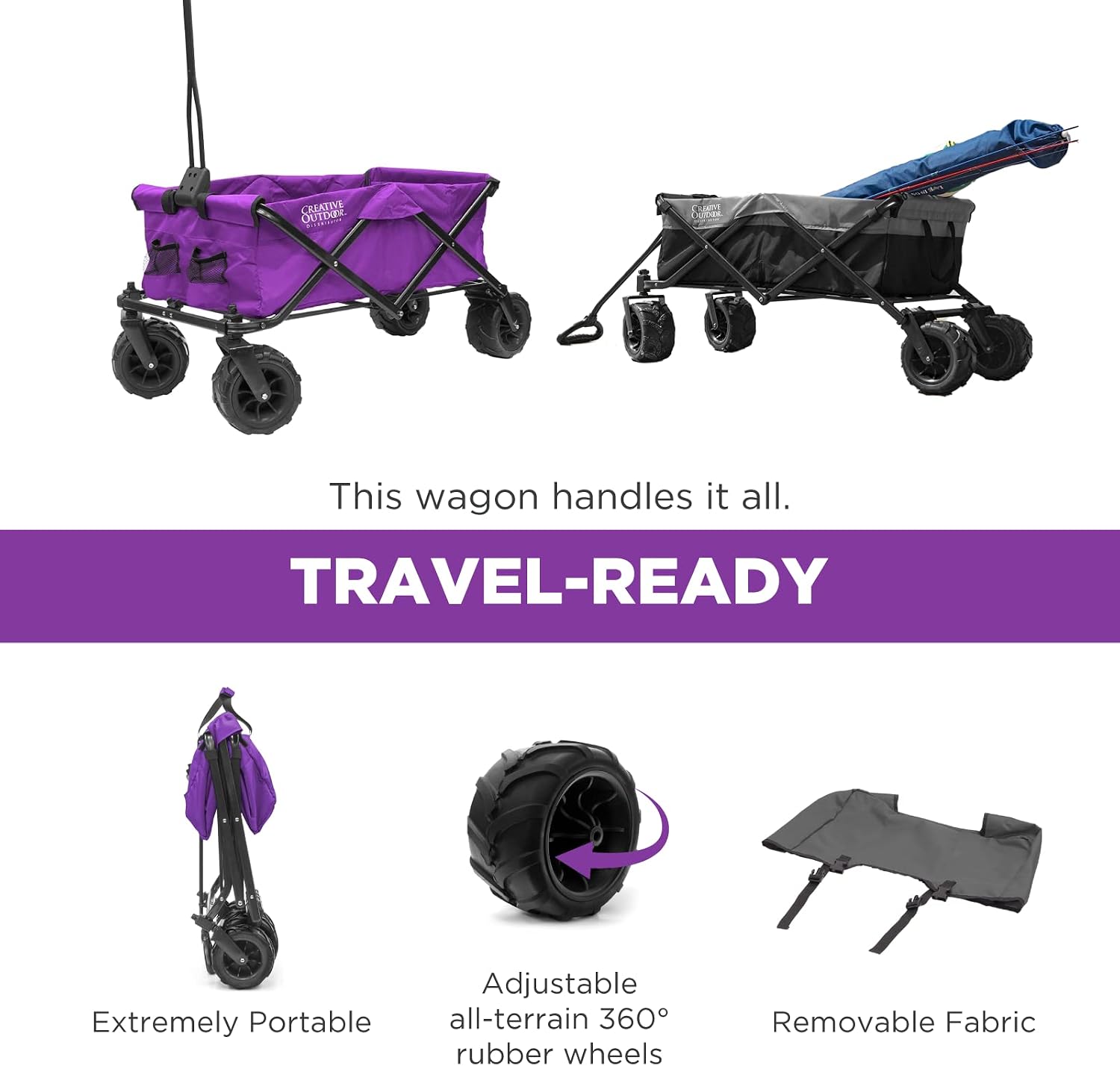 Creative Outdoor Original Folding Wagon All-Terrain Wheels