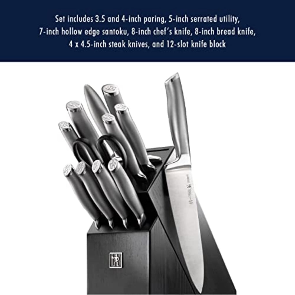 HENCKELS J.A International Modernist 13-pc Knife Block Set, Black…