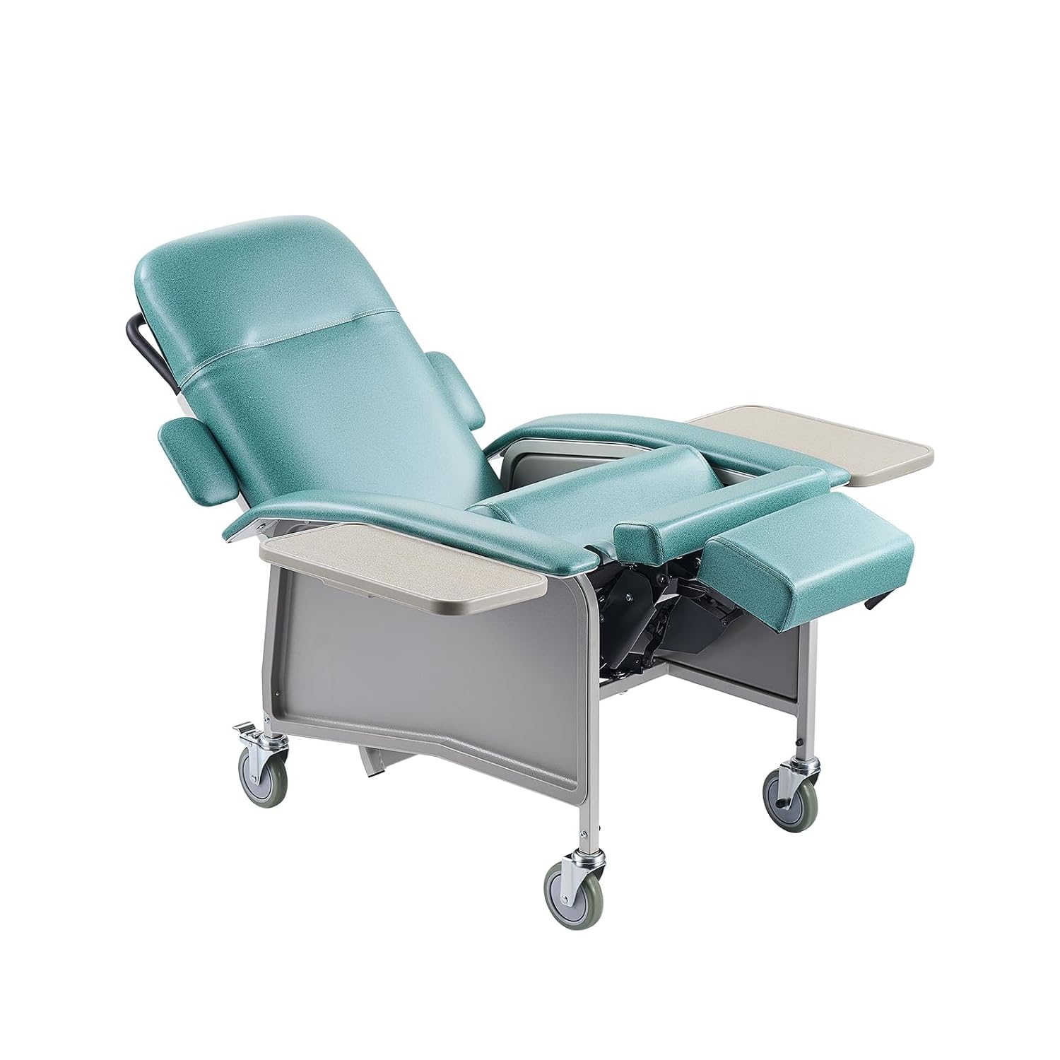 VEVOR Geri Chair Recliner, 4-Position Reclining Geri Chair with 2 Trays, 250 lbs Capacity Trendelenburg Medical Recliner Chair with 4 Wheels for Hospital, Nursing Home, Geriatric Home Care