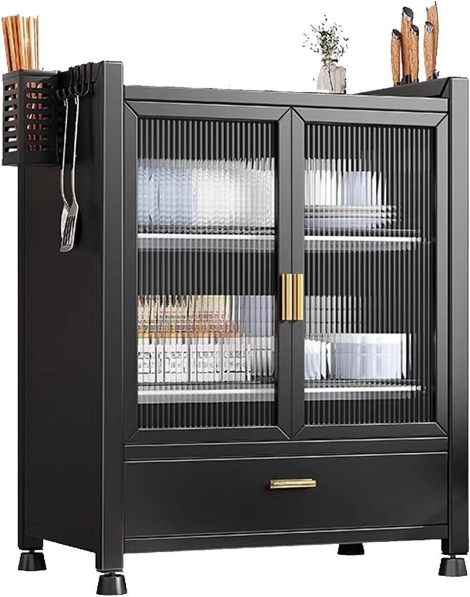 Dish Rack for Kitchen, Bakers Rack, Magnetic Cabinet Door, with Drawer, Kitchen Storage Rack, Suitable for Kitchen, Restaurant, Bathroom (Color : A)