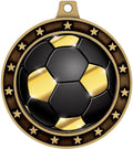 Crown Awards 2.75' Universe Star Soccer Shadow Medal Award, Gold Trophy Medal