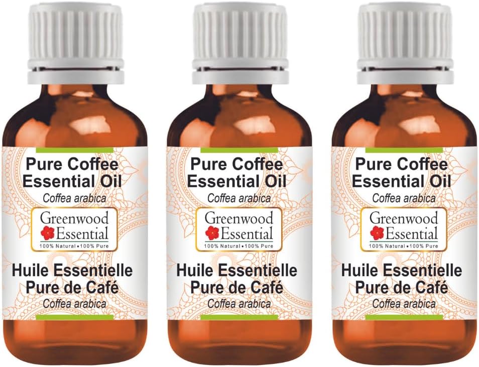Greenwood Essential Pure Coffee Essential Oil (Coffea Arabica) (Pack of Three) 100ml X 3 (10.1oz)