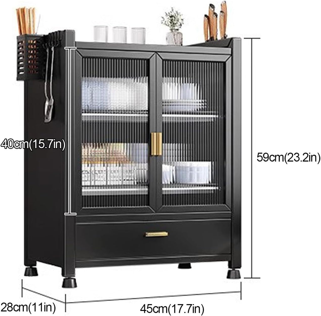 Dish Rack for Kitchen, Bakers Rack, Magnetic Cabinet Door, with Drawer, Kitchen Storage Rack, Suitable for Kitchen, Restaurant, Bathroom (Color : B)