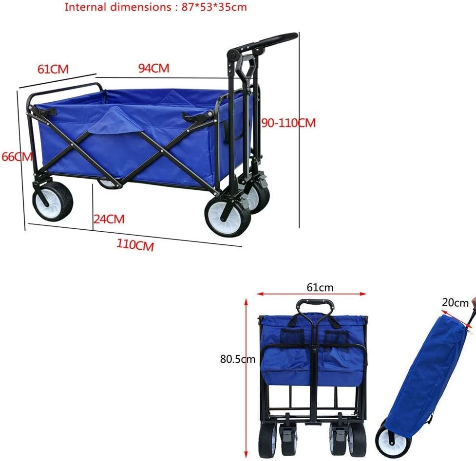 Folding Cart Wagon,Outdoor Fishing Car,Portable Camping Wagon,Garden Trolley,Shopping Handcart Buggy,Suitable for Outdoor Sports Events,Load 80KG