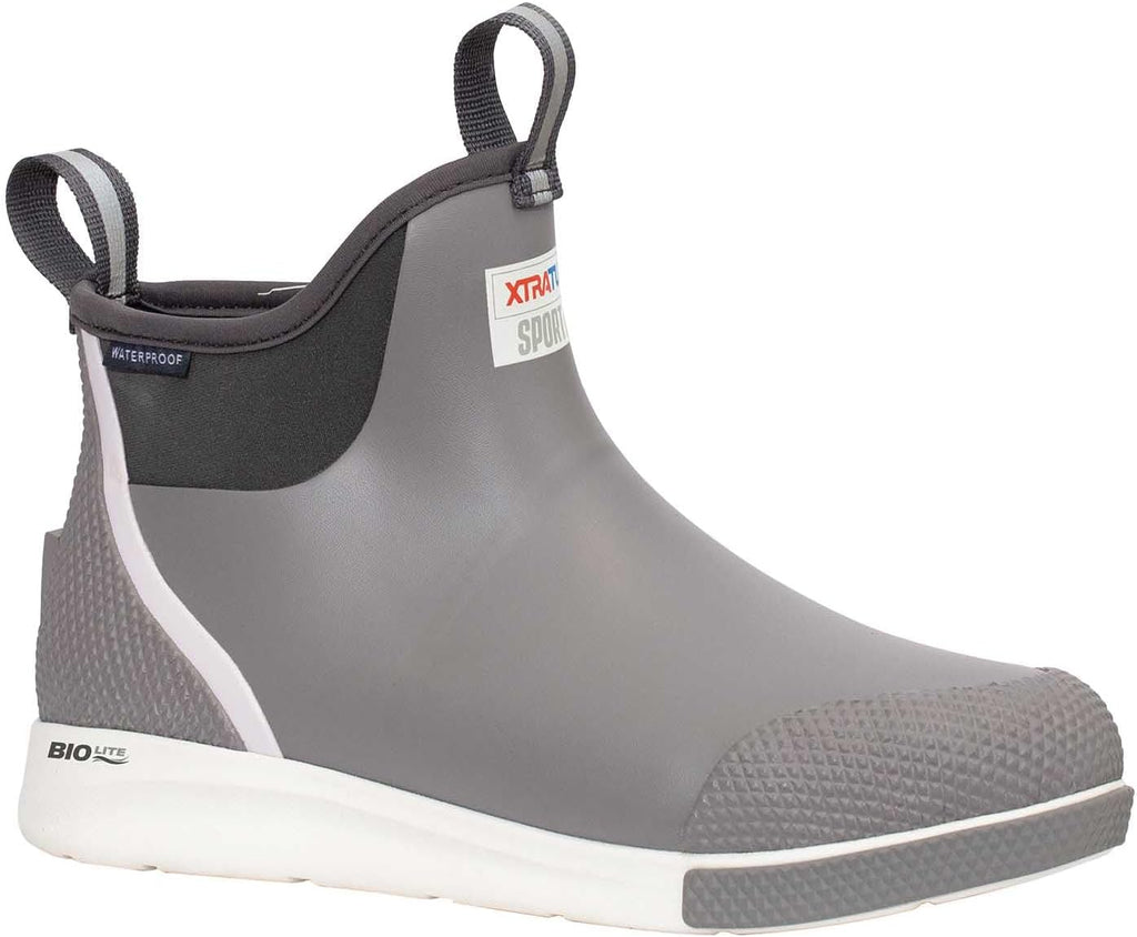 XTRATUF 6' Men's Ankle Deck Boot Sport - 30% Lighter, 100% Waterproof Rubber Fishing Footwear - Non-Marking, Slip-Resistant Outsole - Moisture-Wicking Liner