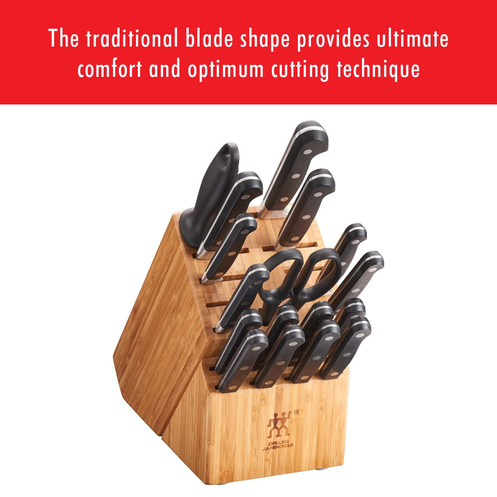 ZWILLING Professional S 18-Piece Razor-Sharp German Block Knife Set, Made in Company-Owned German Factory with Special Formula Steel perfected for almost 300 Years, Dishwasher Safe